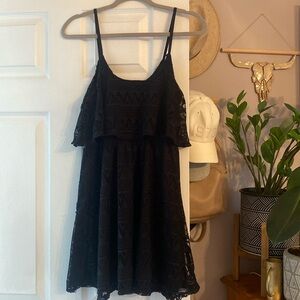 Lace tiered mini dress